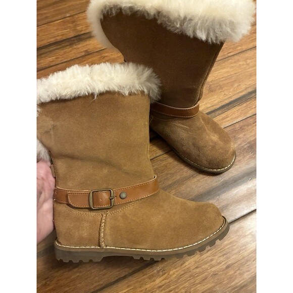UGG Kids Nessa Chestnut Suede Boots Size 12 | Fully Lined - Picture 2 of 10